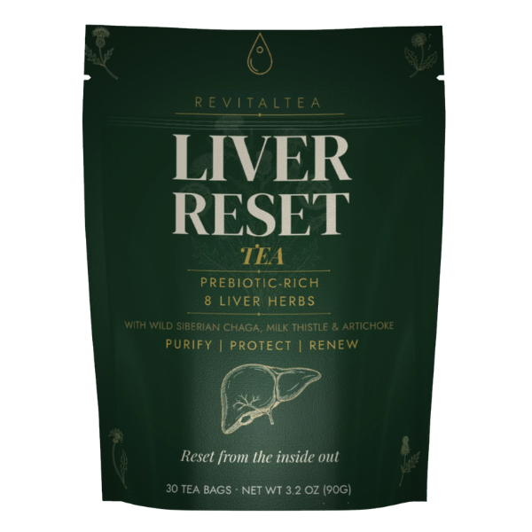 Liver Tea Label Liver Cleanse Tea — 7-Herb Liver Support Blend | 30 Tea Bags | RevitalTea